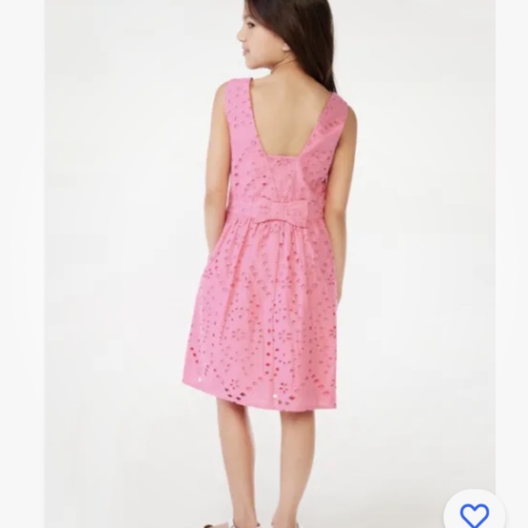 Scoop NYC Girls Pink Eyelet Bow Back Midi Dress Large (10-12) NEW - Picture 2 of 8
